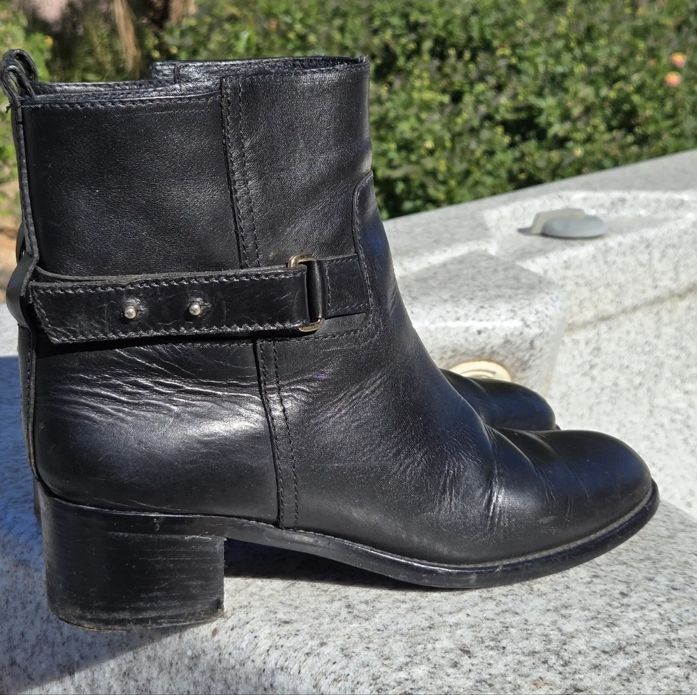 J.Crew Parker Leather Ankle Boots black #03011 size 9 - Picture 13 of 14